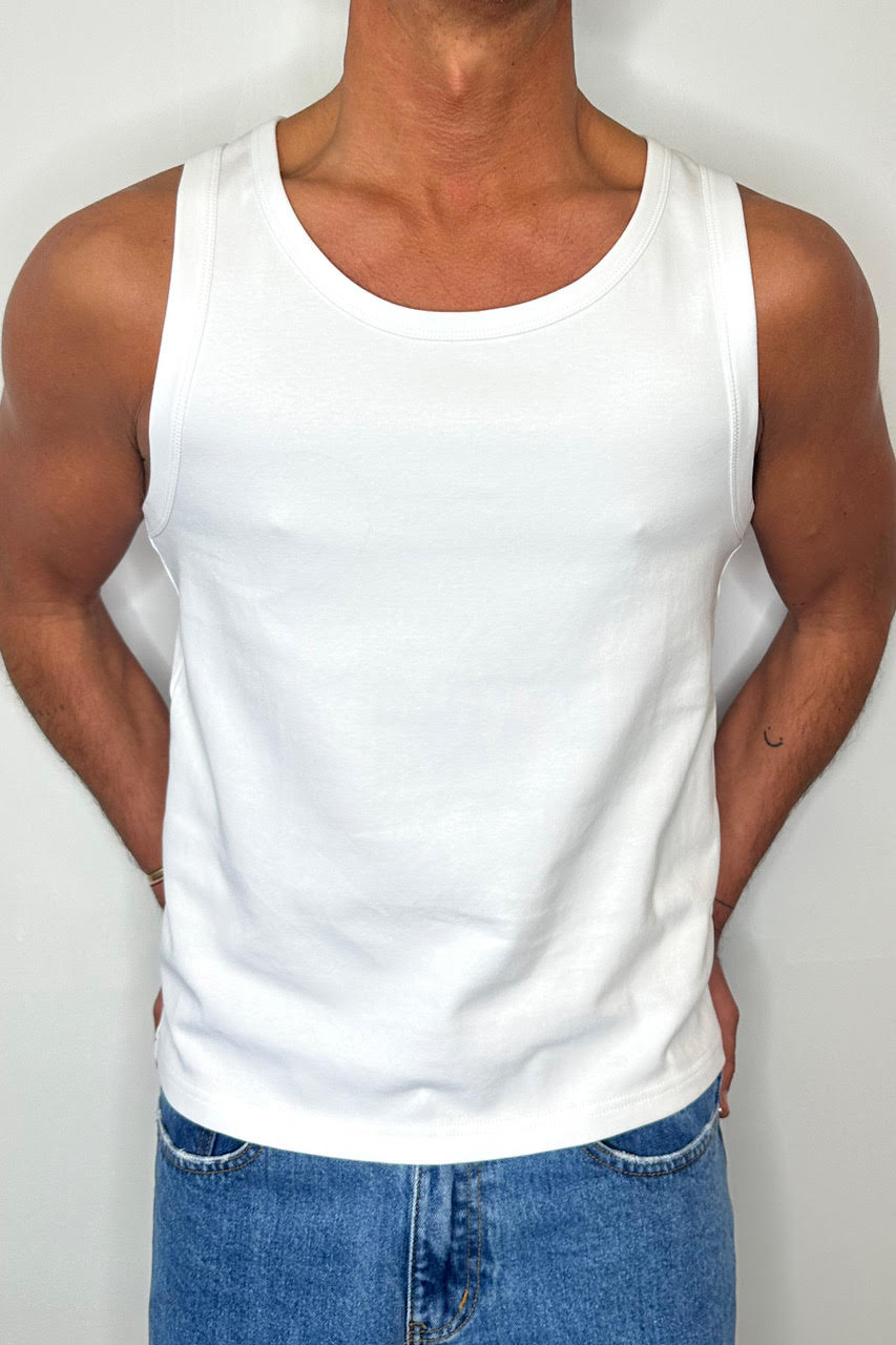 Stretch Fitted Tank White