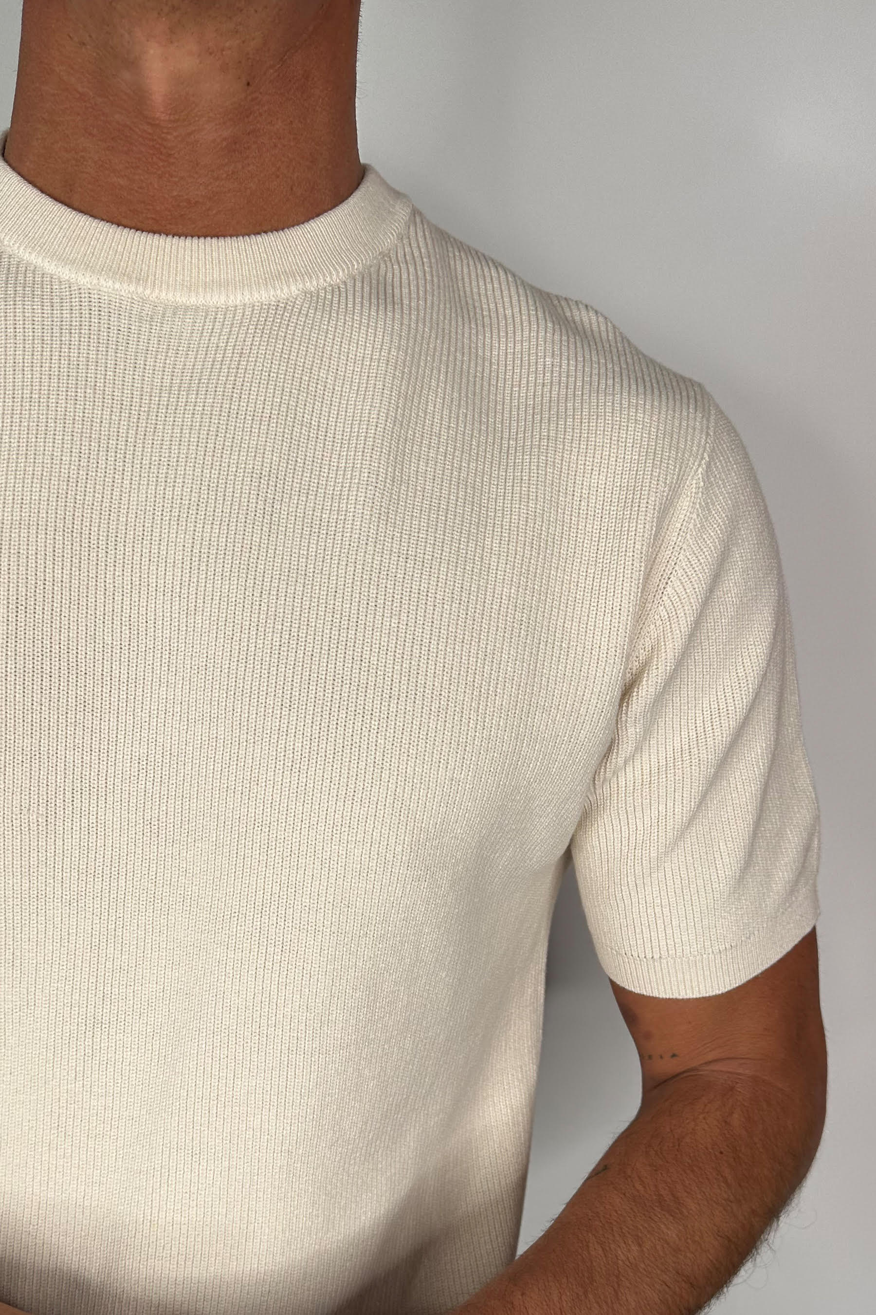 Knitted Crew Neck Tee Pastel