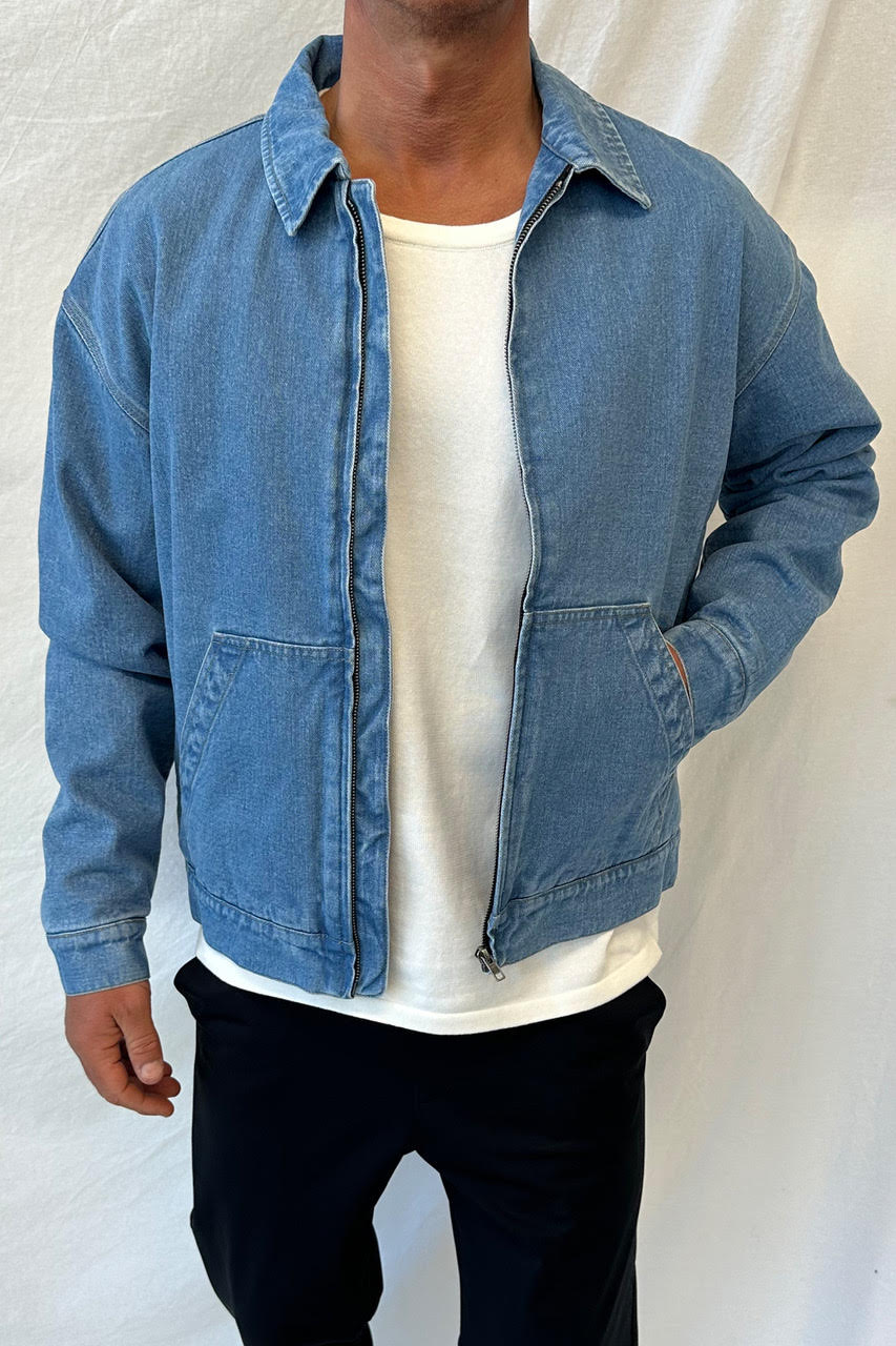Denim Structure Jacket Blue