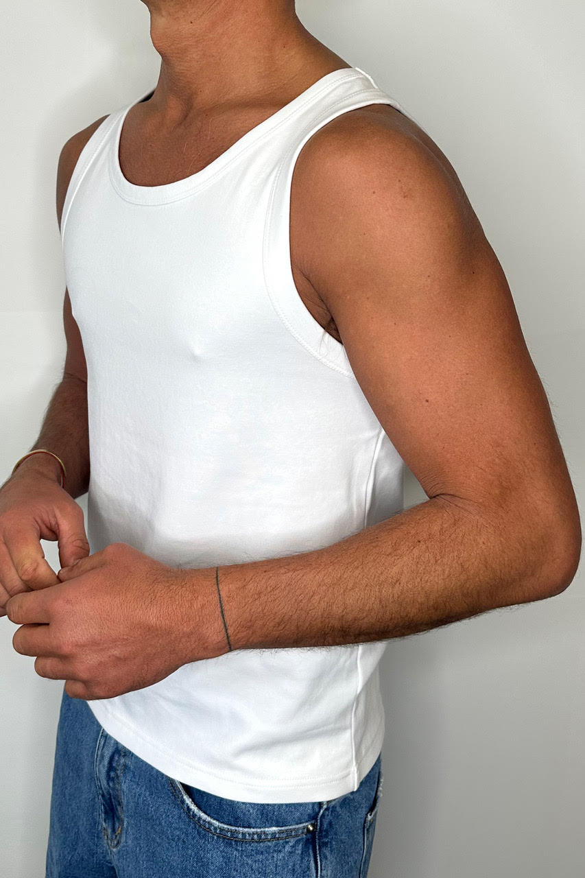 Stretch Fitted Tank White