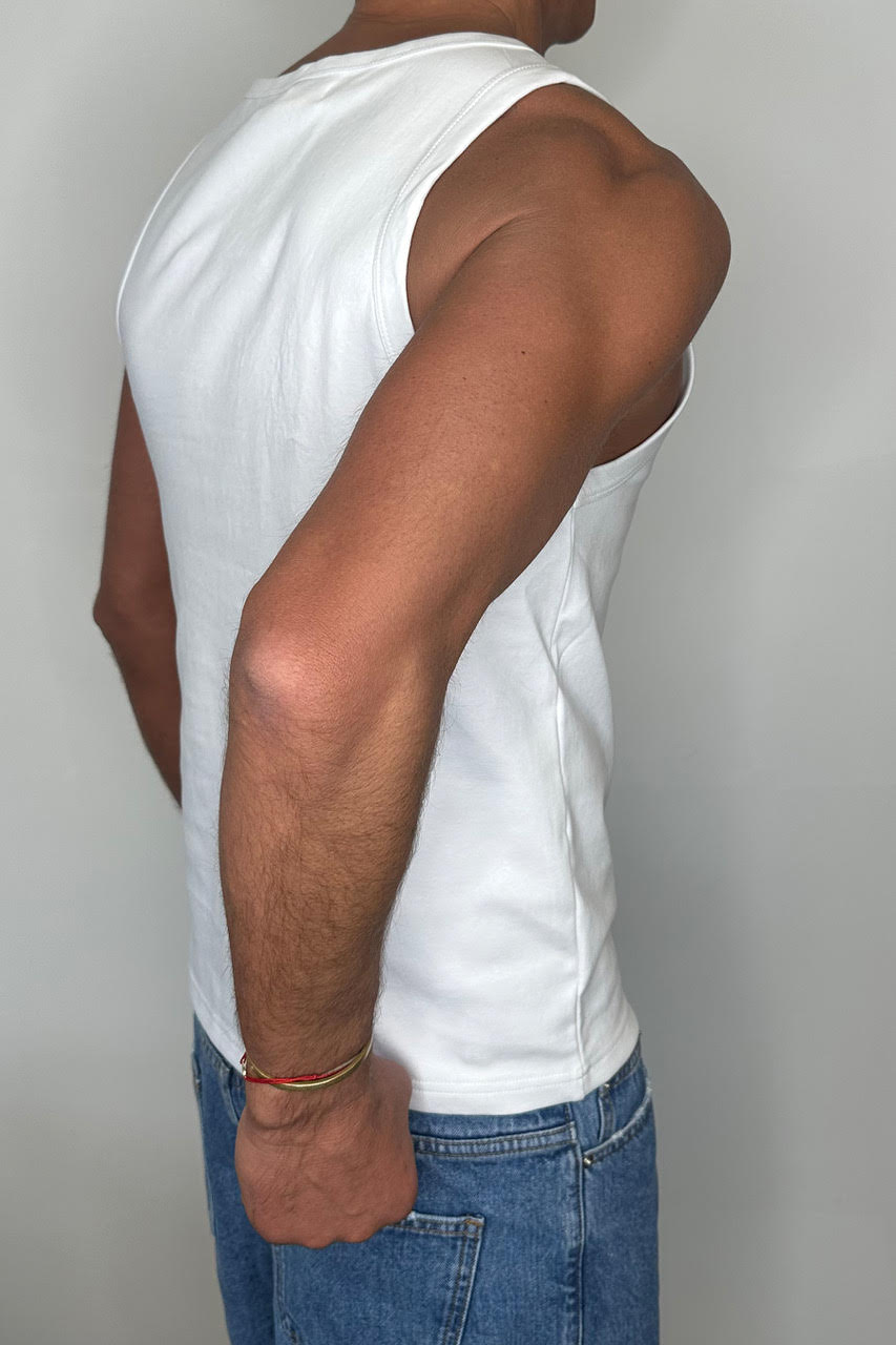 Stretch Fitted Tank White