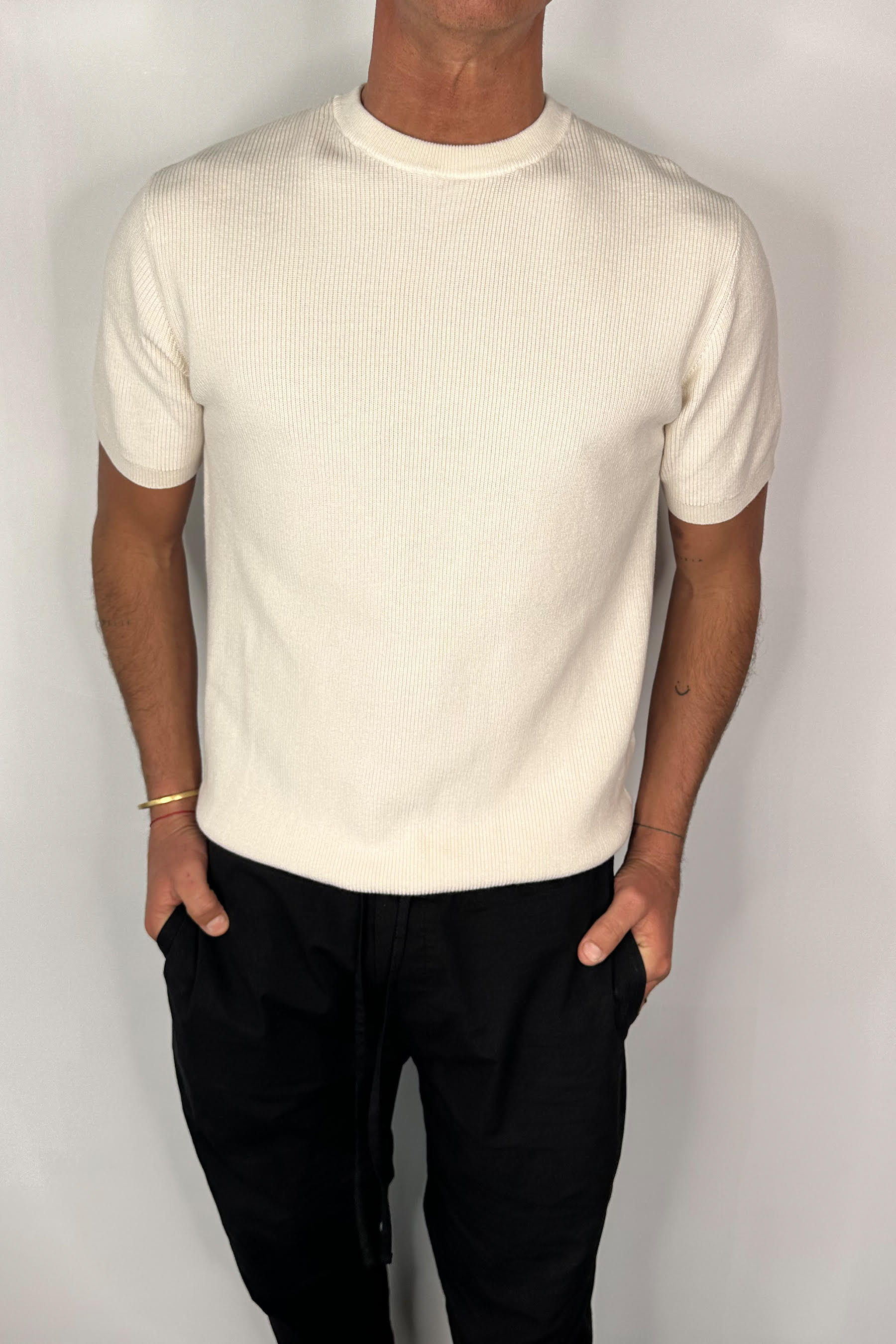 Knitted Crew Neck Tee Pastel