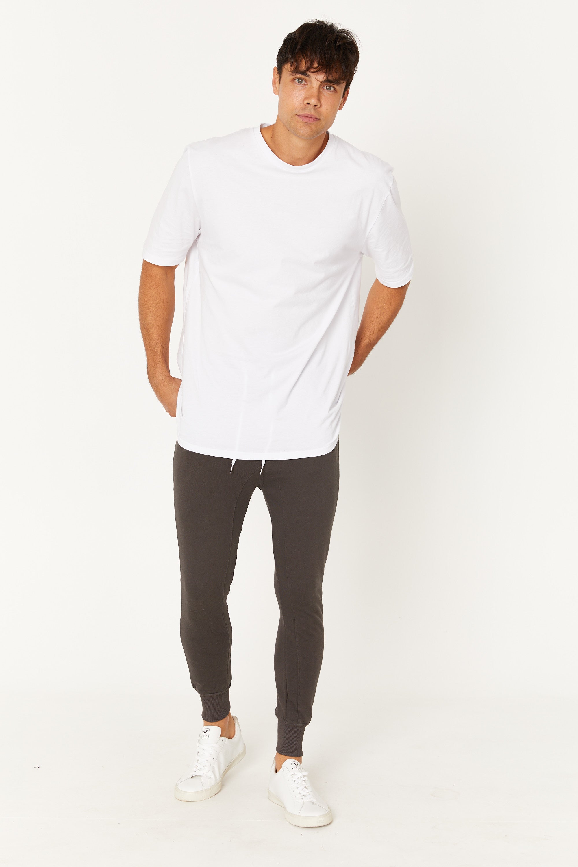 Phil Skinny Track Pant Cotton Wash Black