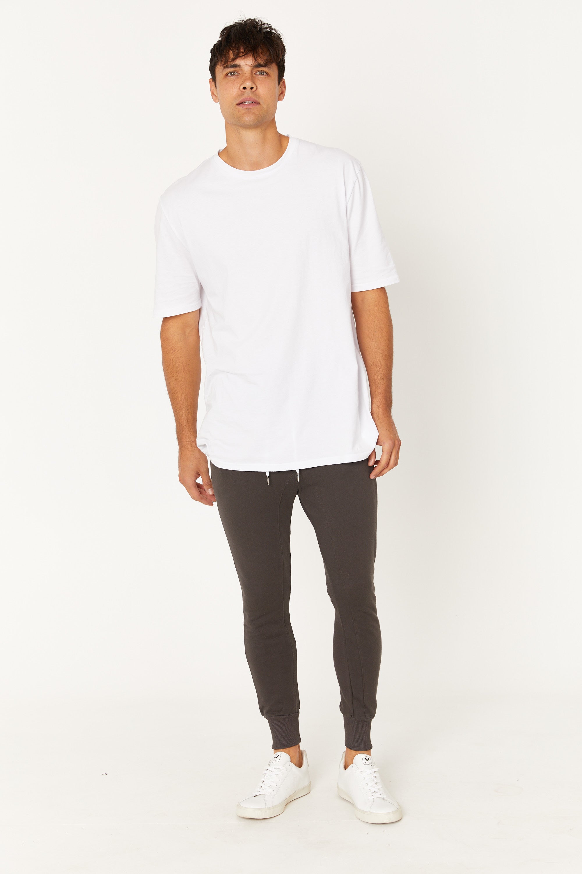 Phil Skinny Track Pant Cotton Wash Black