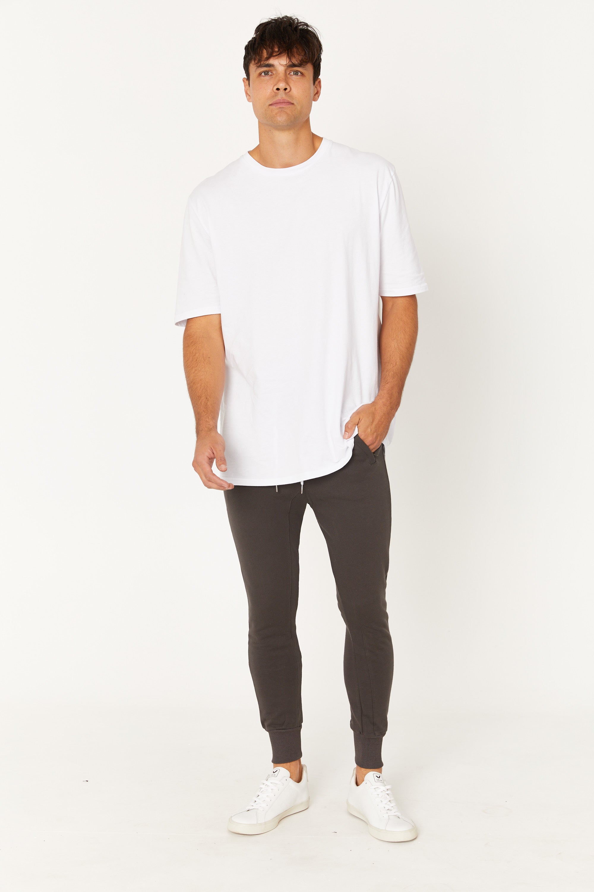 Phil Skinny Track Pant Cotton Wash Black