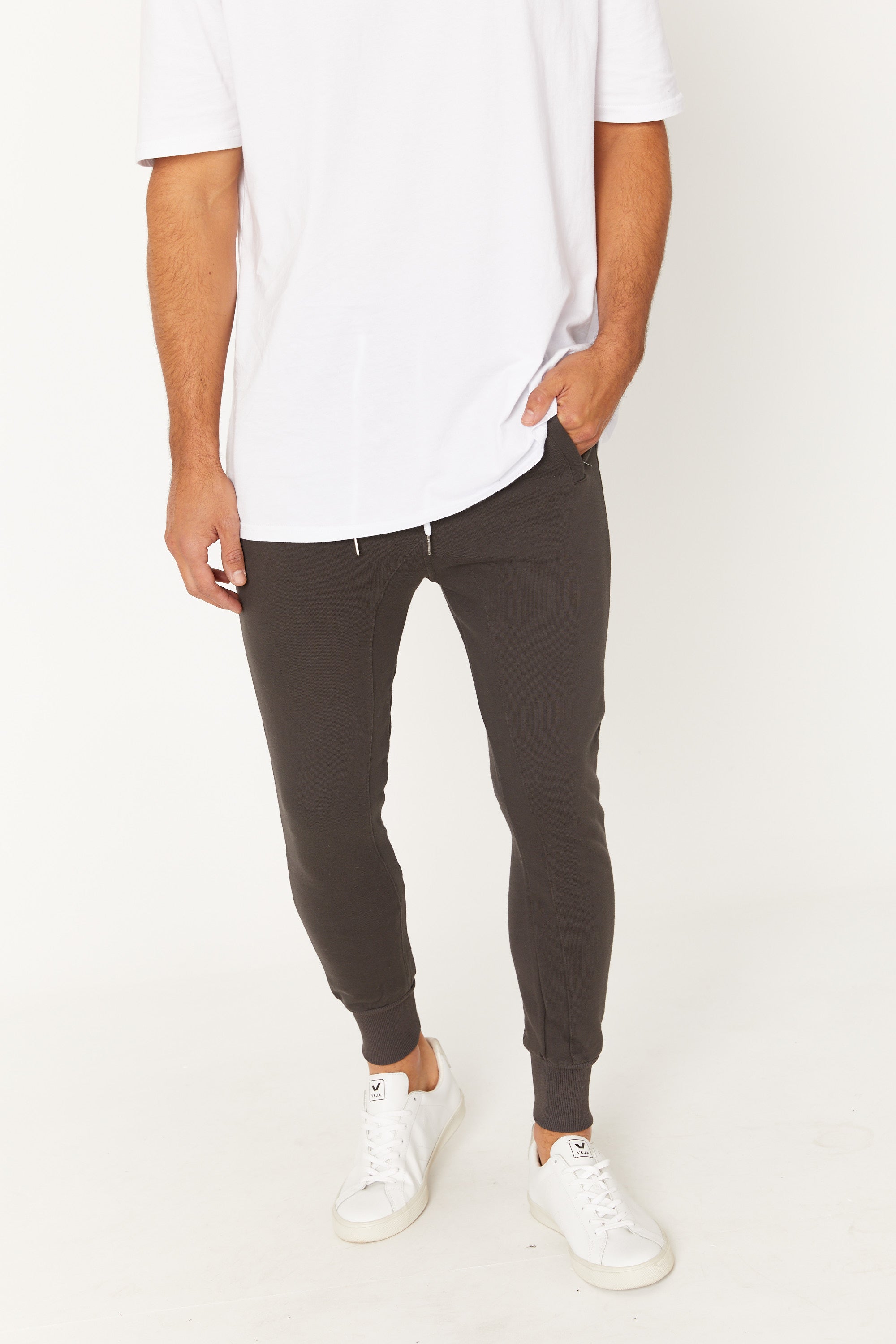 Phil Skinny Track Pant Cotton Wash Black