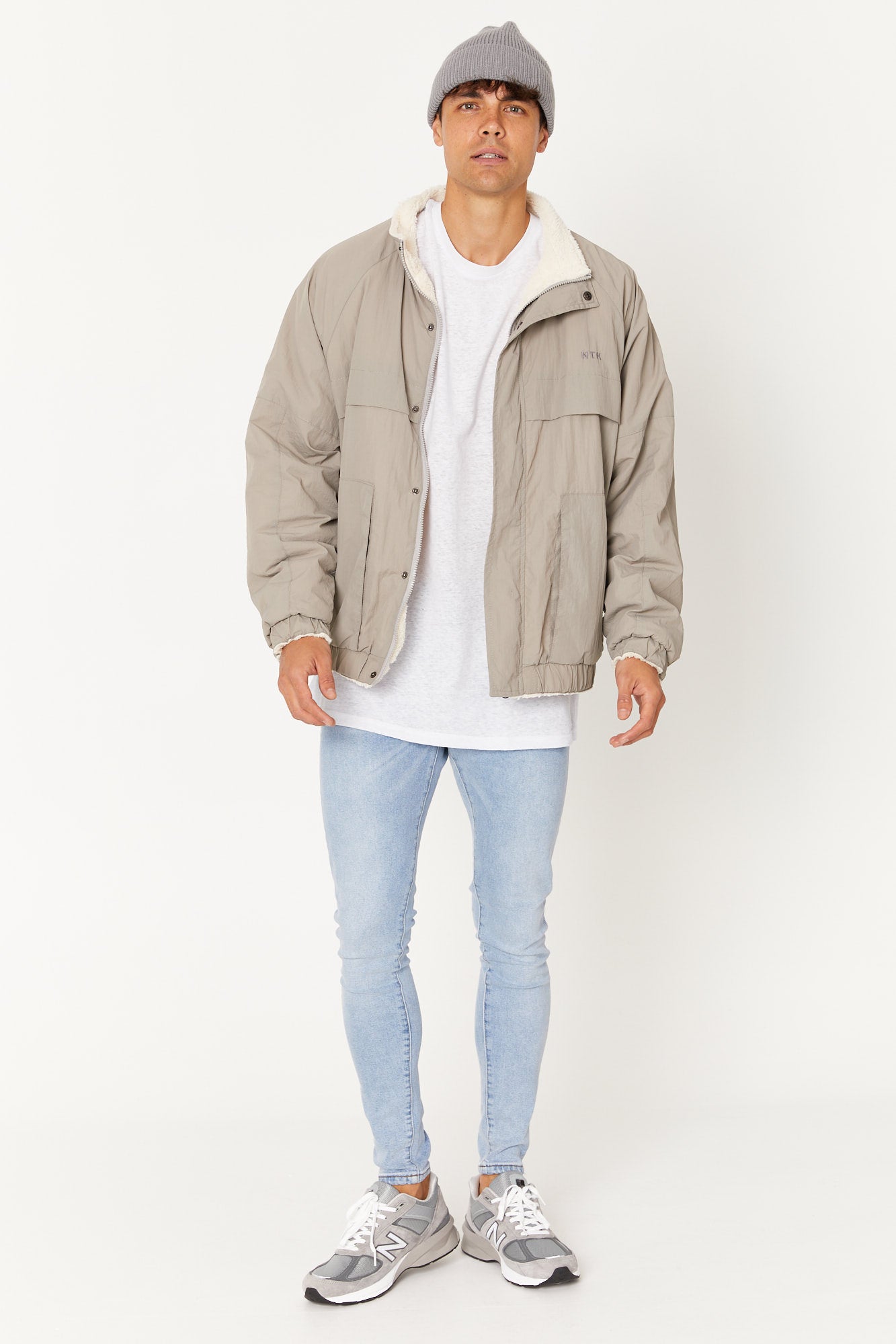 NTH Sherpa Lined Windbreaker Taupe