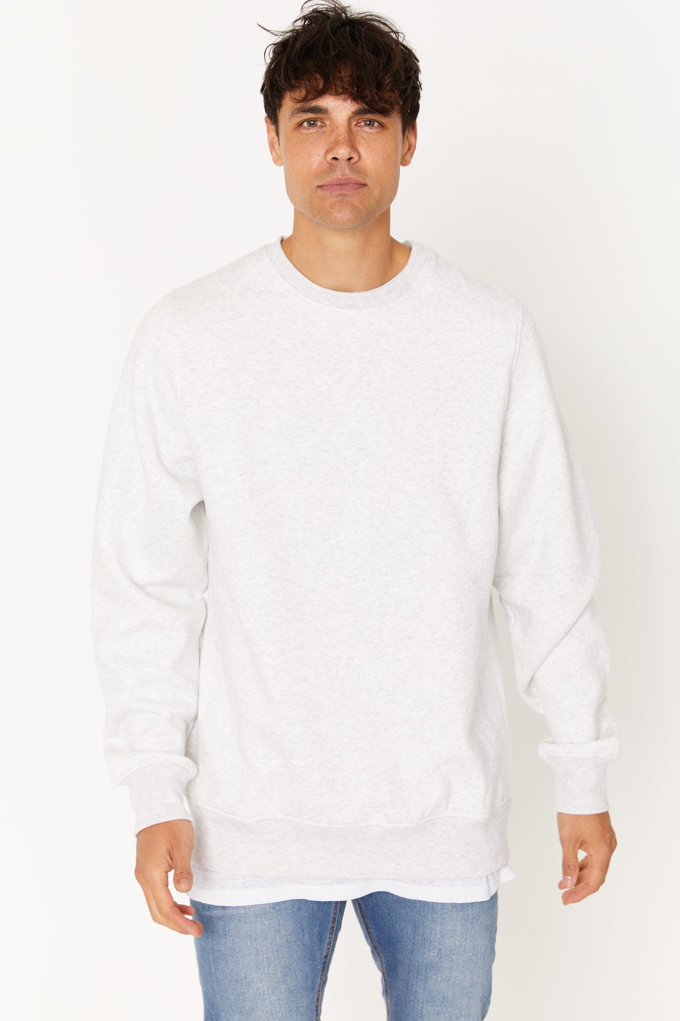 Washed Sweater White Marble