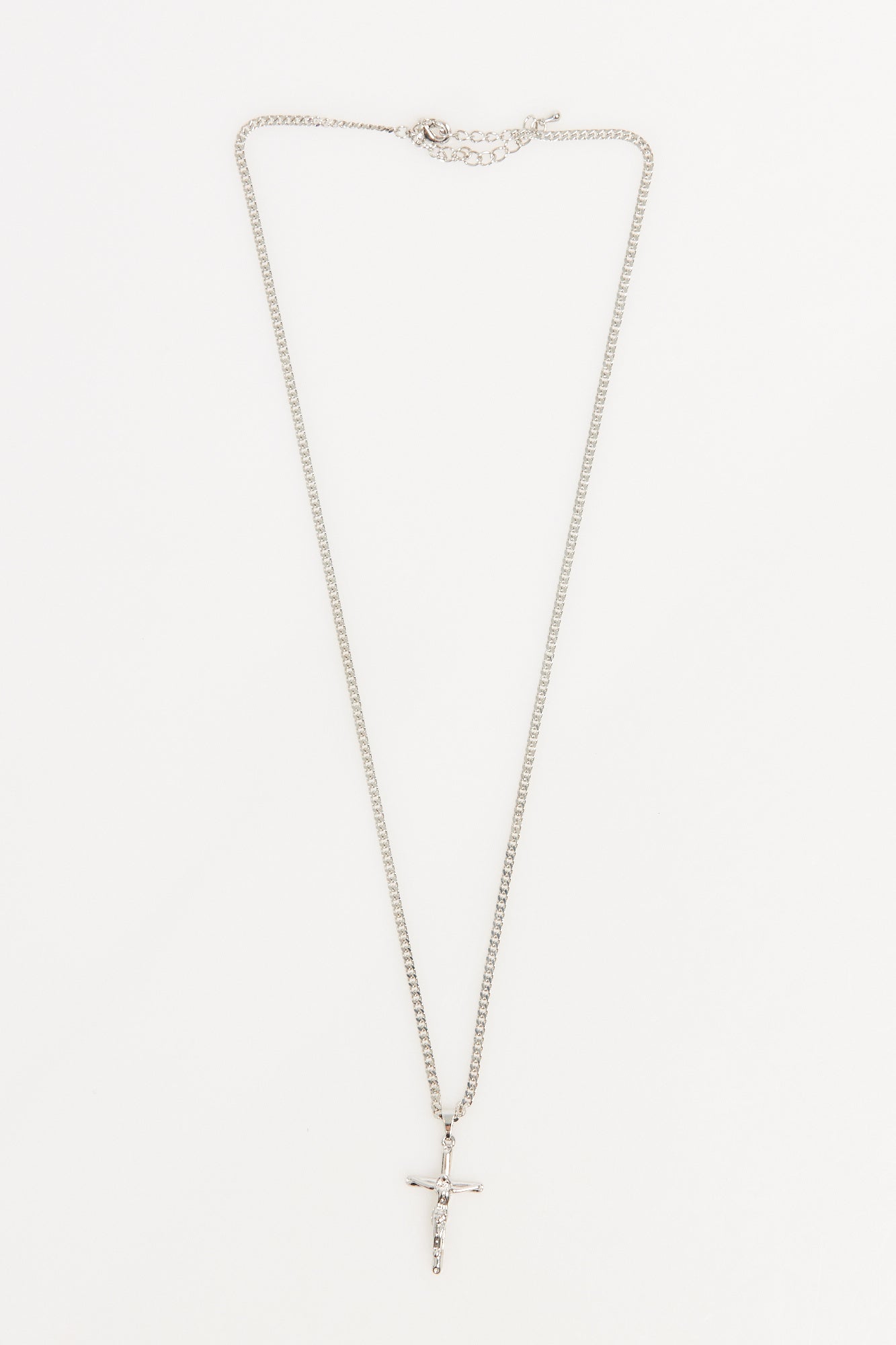 NTH Cross Necklace White Gold Plated
