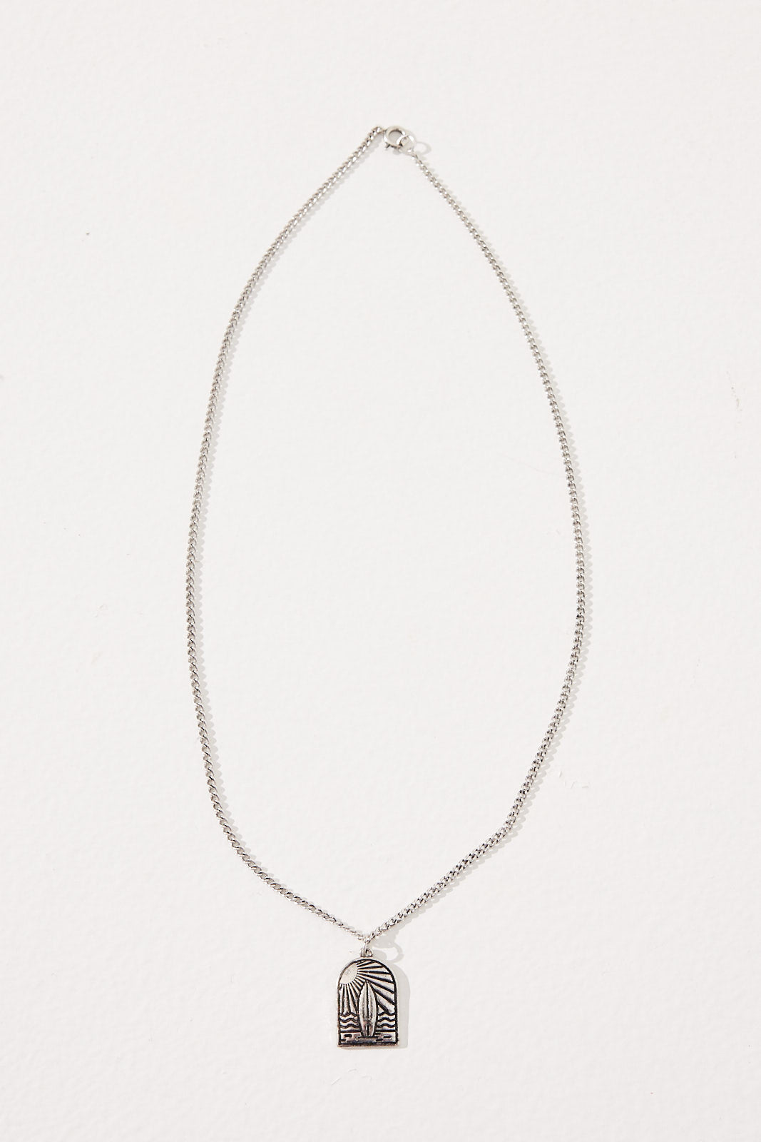 NTH Surf Pendant Necklace Silver