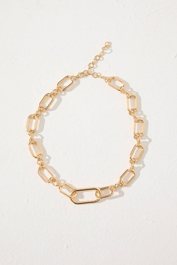 Reiss Chain Link Necklace Gold