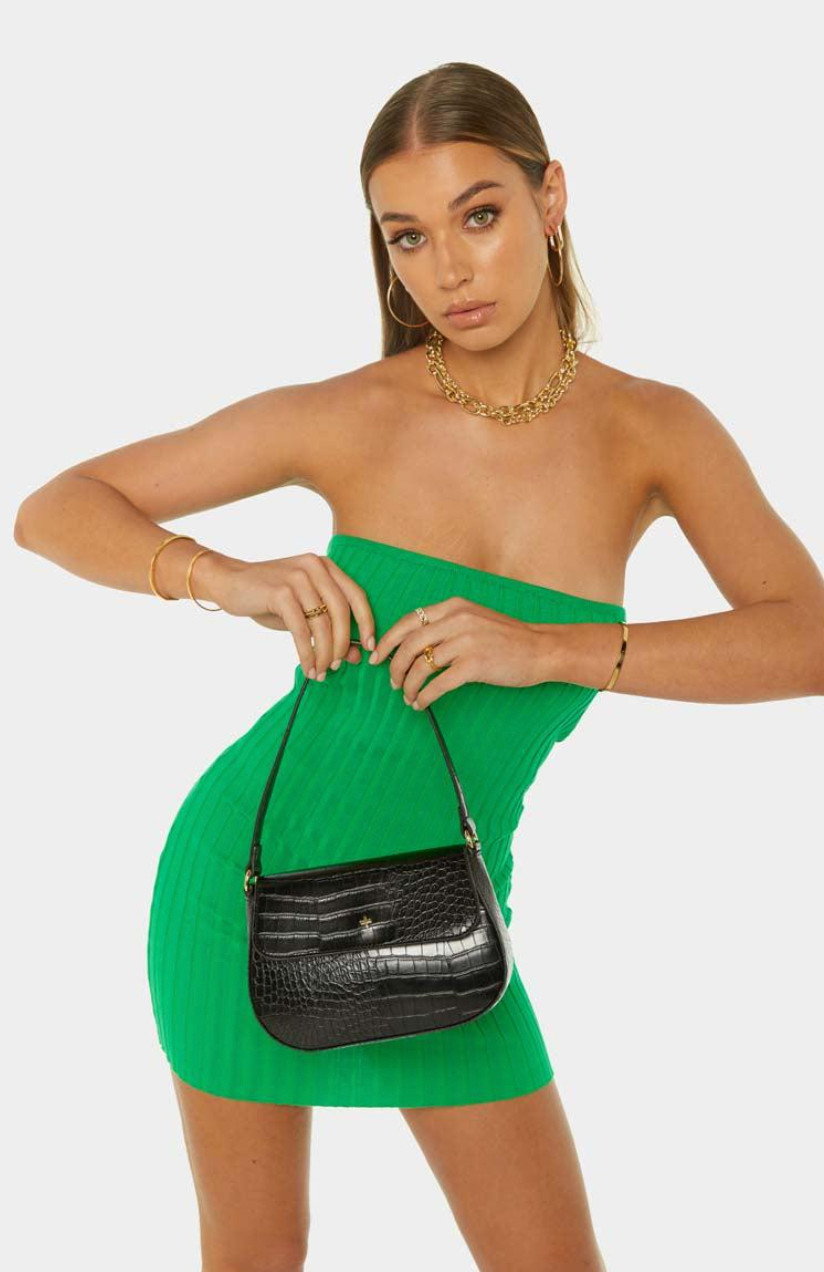 Porter Bag Black Croc/Gold