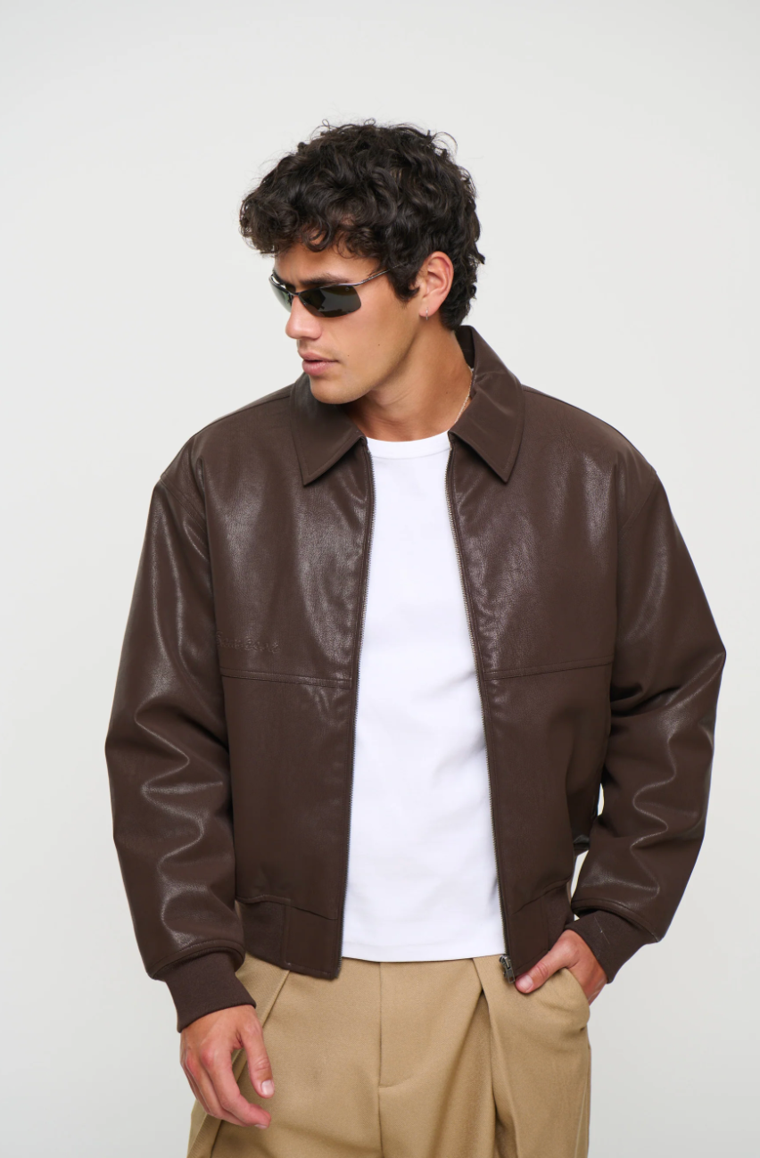 There’s No Debate—The James Faux Leather Bomber Was Made for Transitional Dressing
