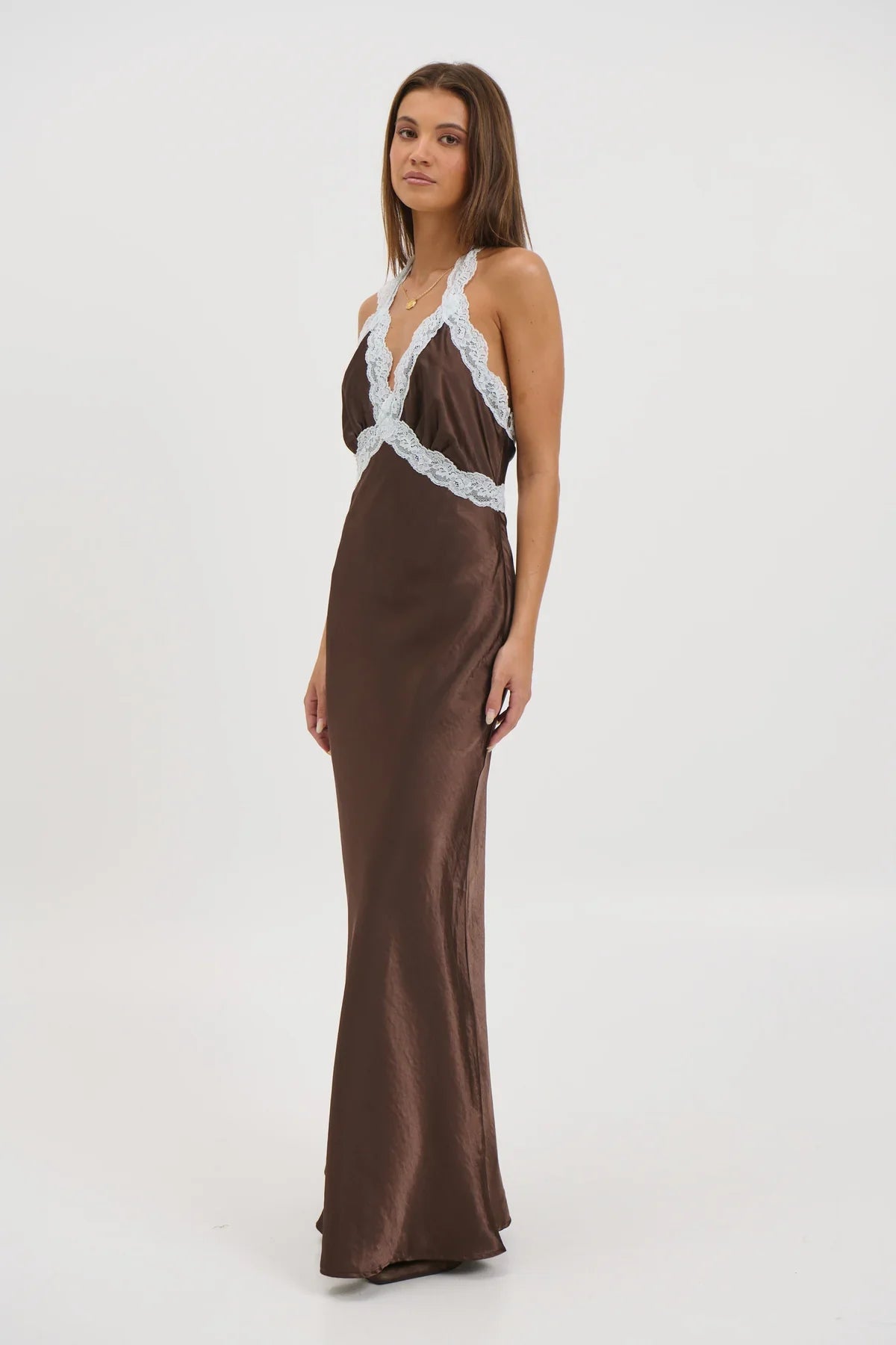 Tonya Maxi Dress Chocolate by Bronze Snake