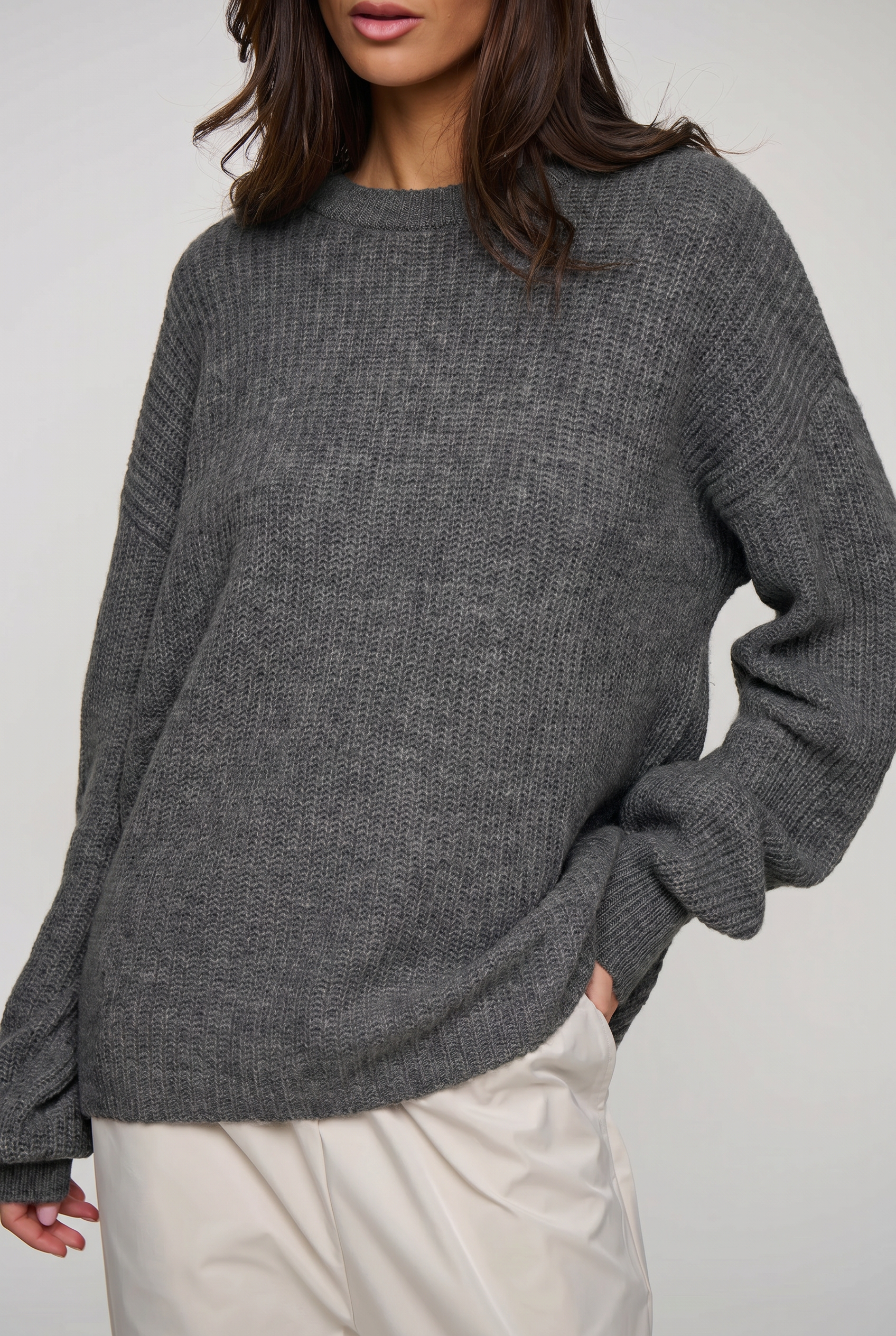 Unisex Mohair Knit Dark Grey