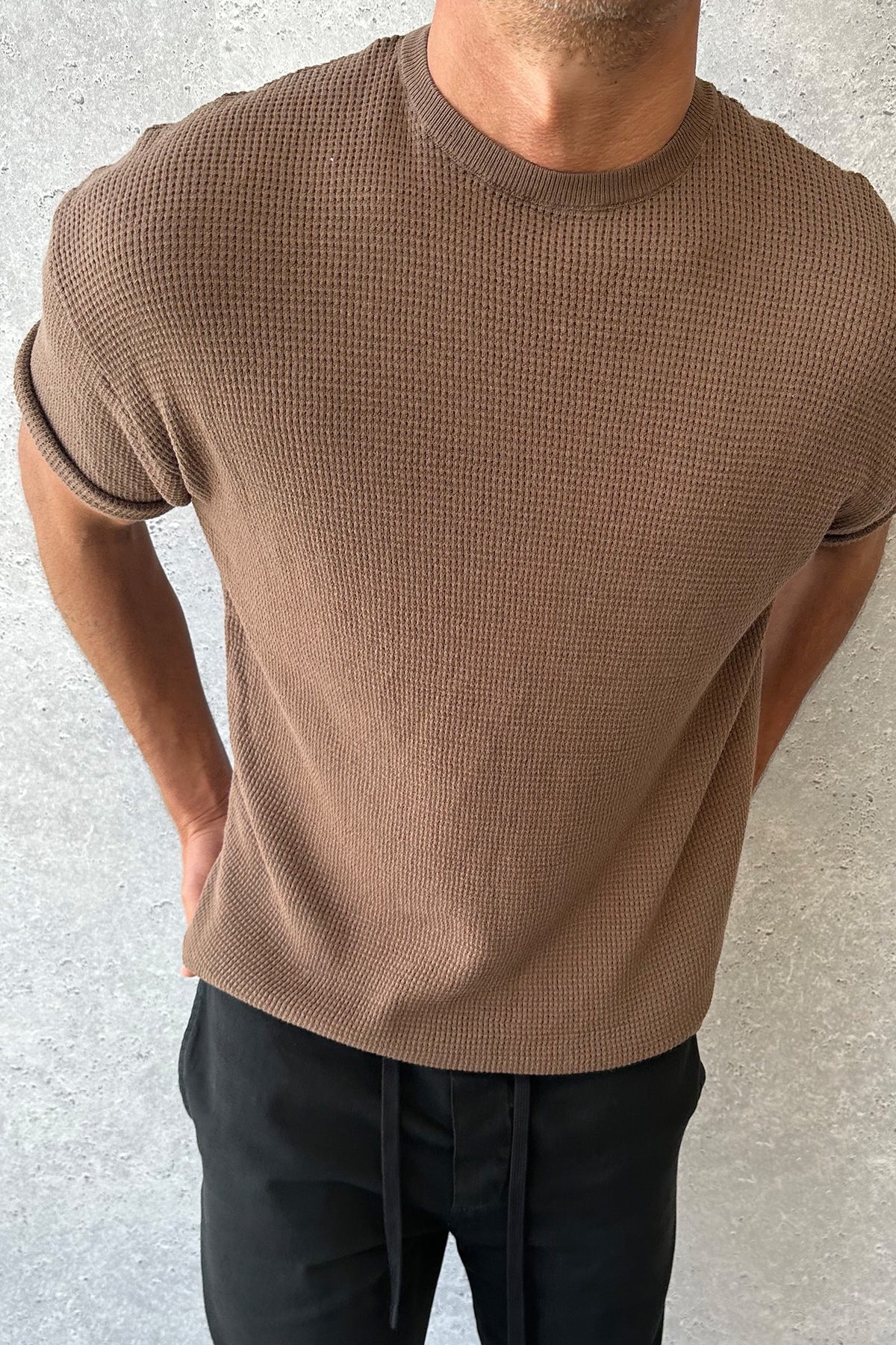 NTH Knitted Tee Choc - FINAL SALE