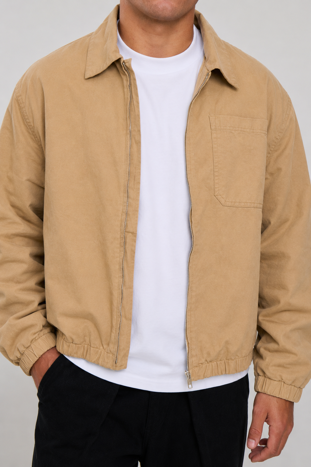 Charlie Soft Cotton Bomber Sand