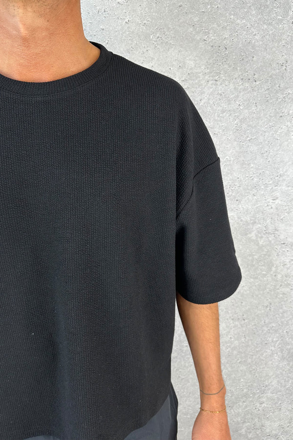 NTH Crop Box Tee Ribbed Black