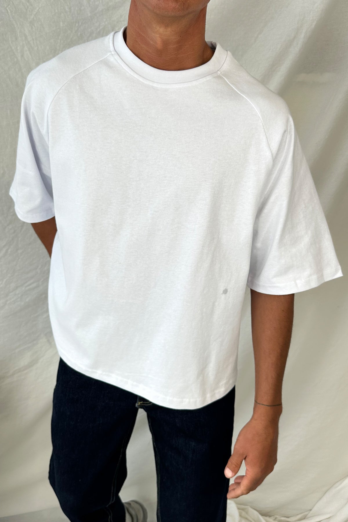 Raglan Crew Tee White