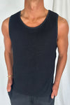 Joe Waffle Tank Black