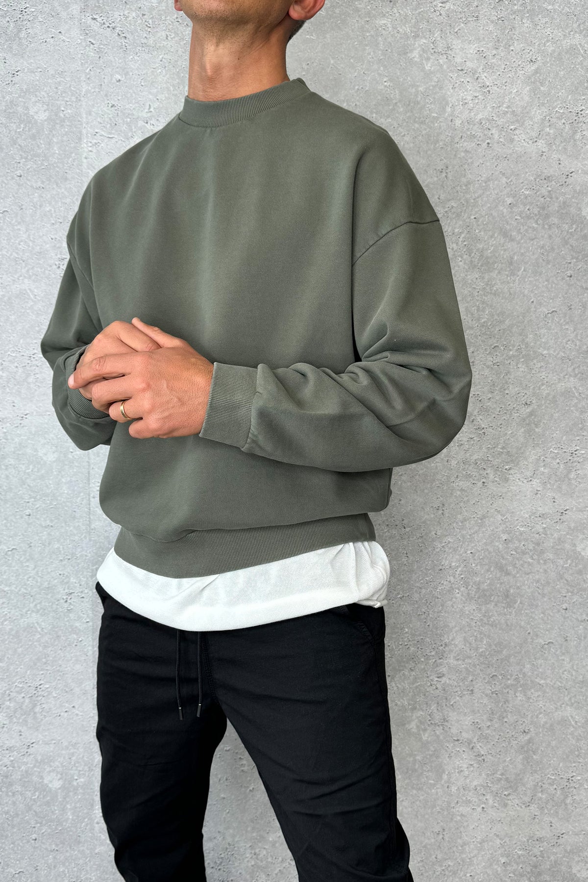 Francis Drop Sleeve Sweater Khaki