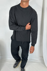 Enzyme Wash Long Sleeve Charcoal