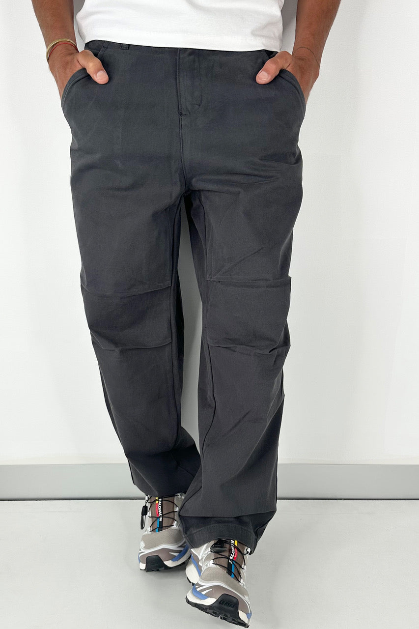 Baggy Knee Pleat Pant Charcoal