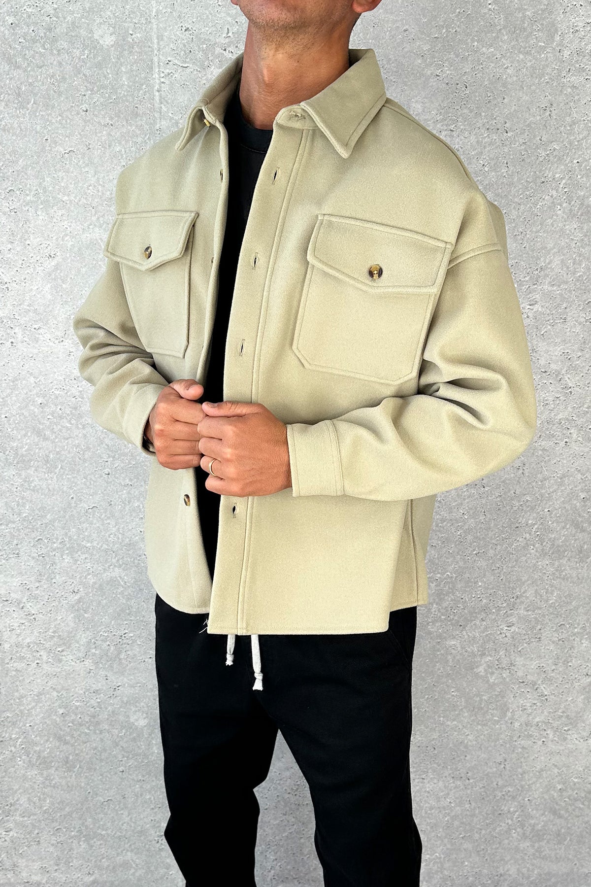 Heavyweight Box Overshirt Latte