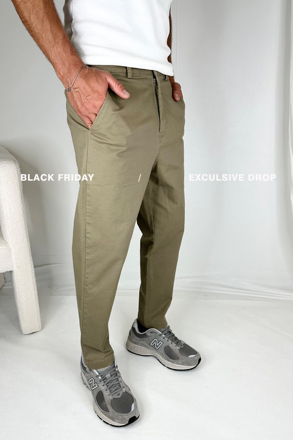 Straight Pleat Pant Light Khaki