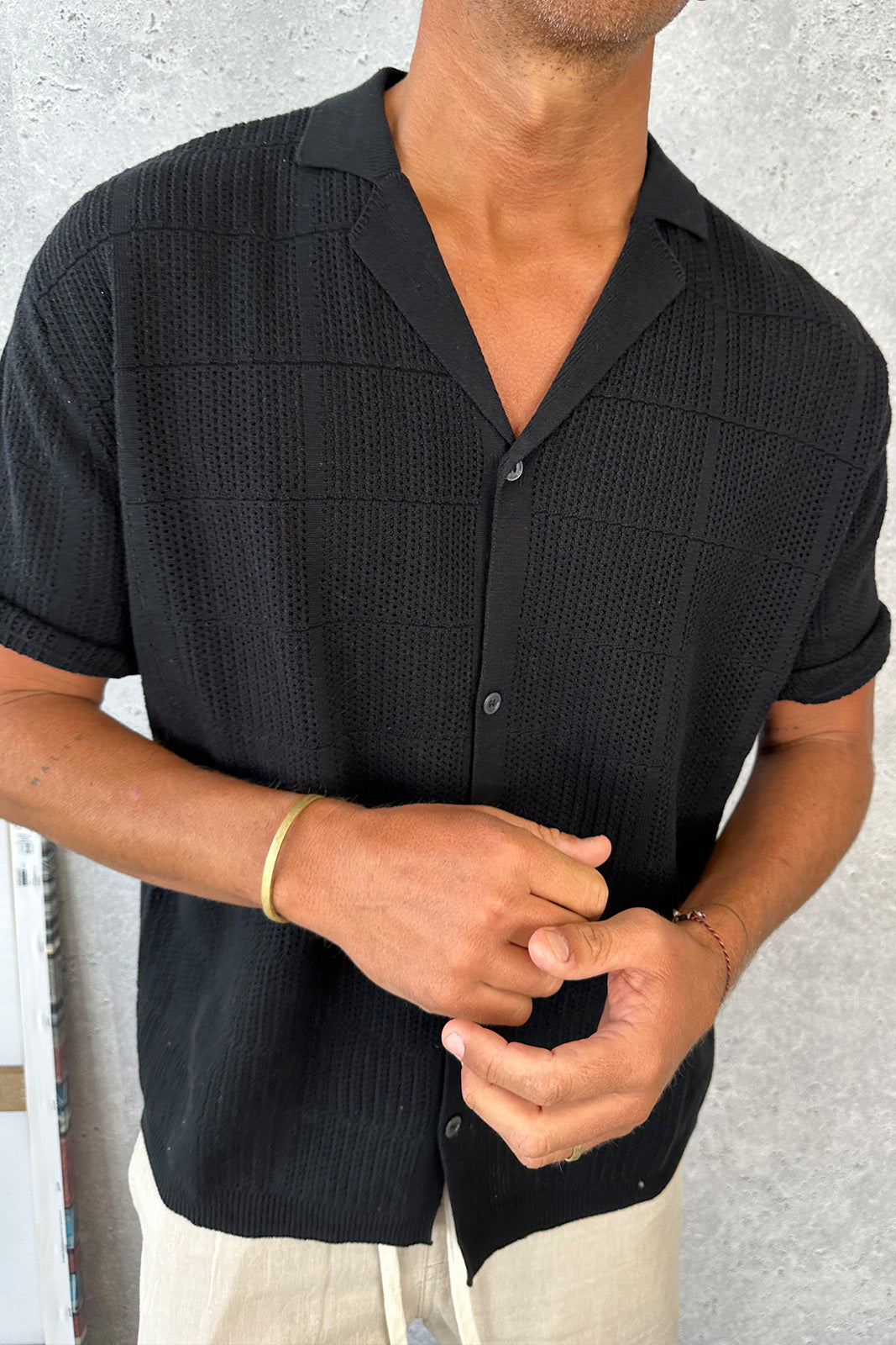 Matty Knitted Shirt Black