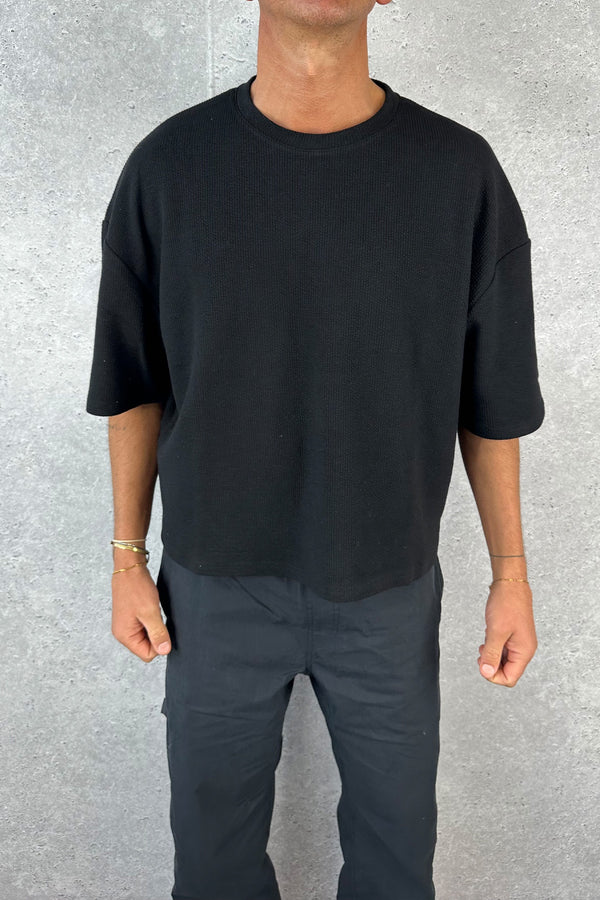 NTH Crop Box Tee Ribbed Black