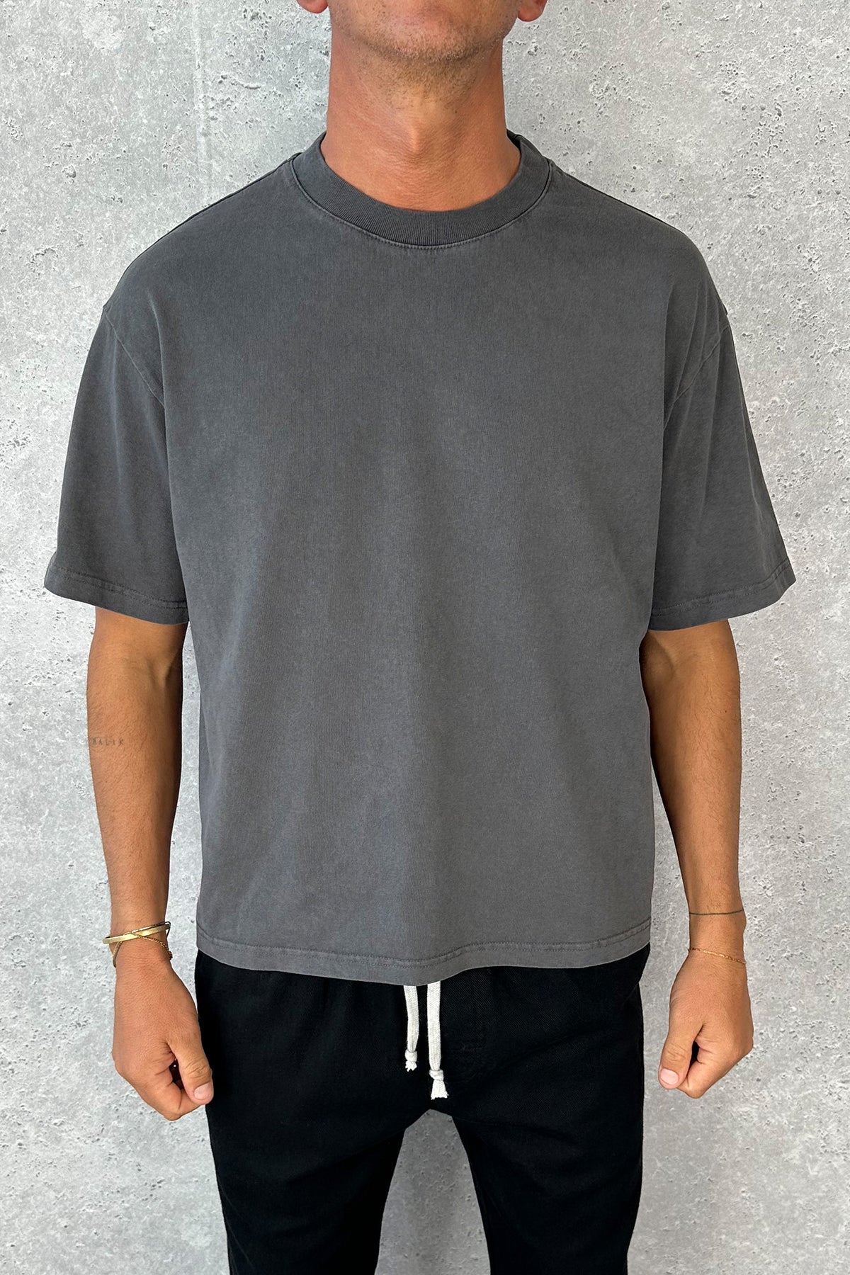 Stone Washed Tee Charcoal