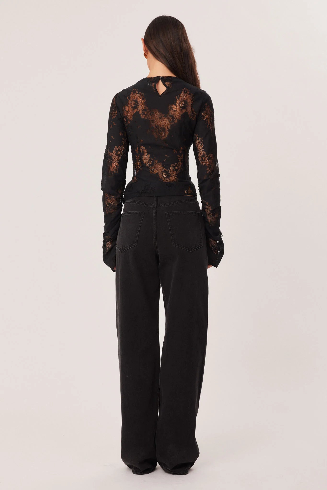 Aisha Lace Top Black