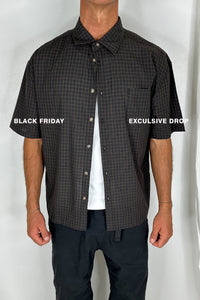 Nathaniel Drop Shirt Check Dark Brown