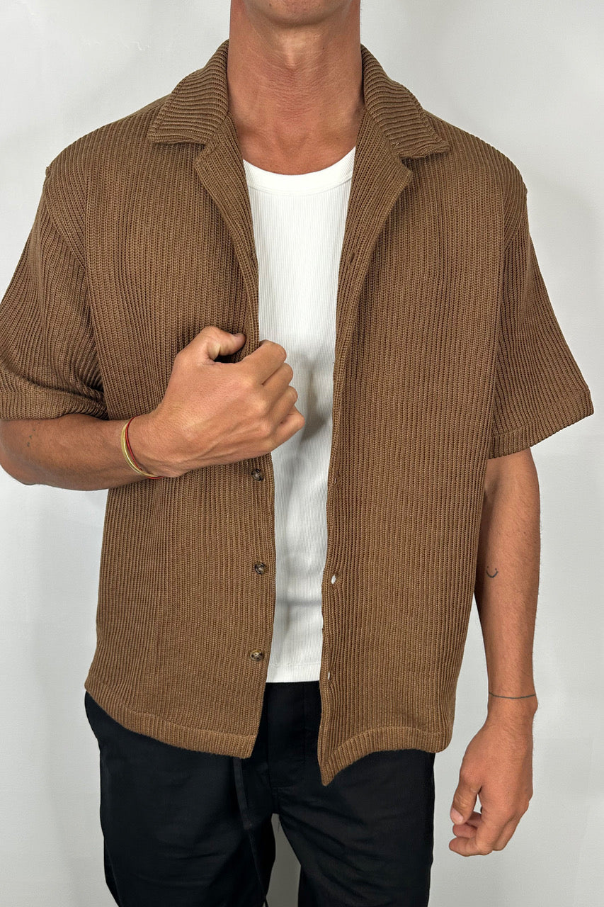 Chad Knitted Shirt Choc