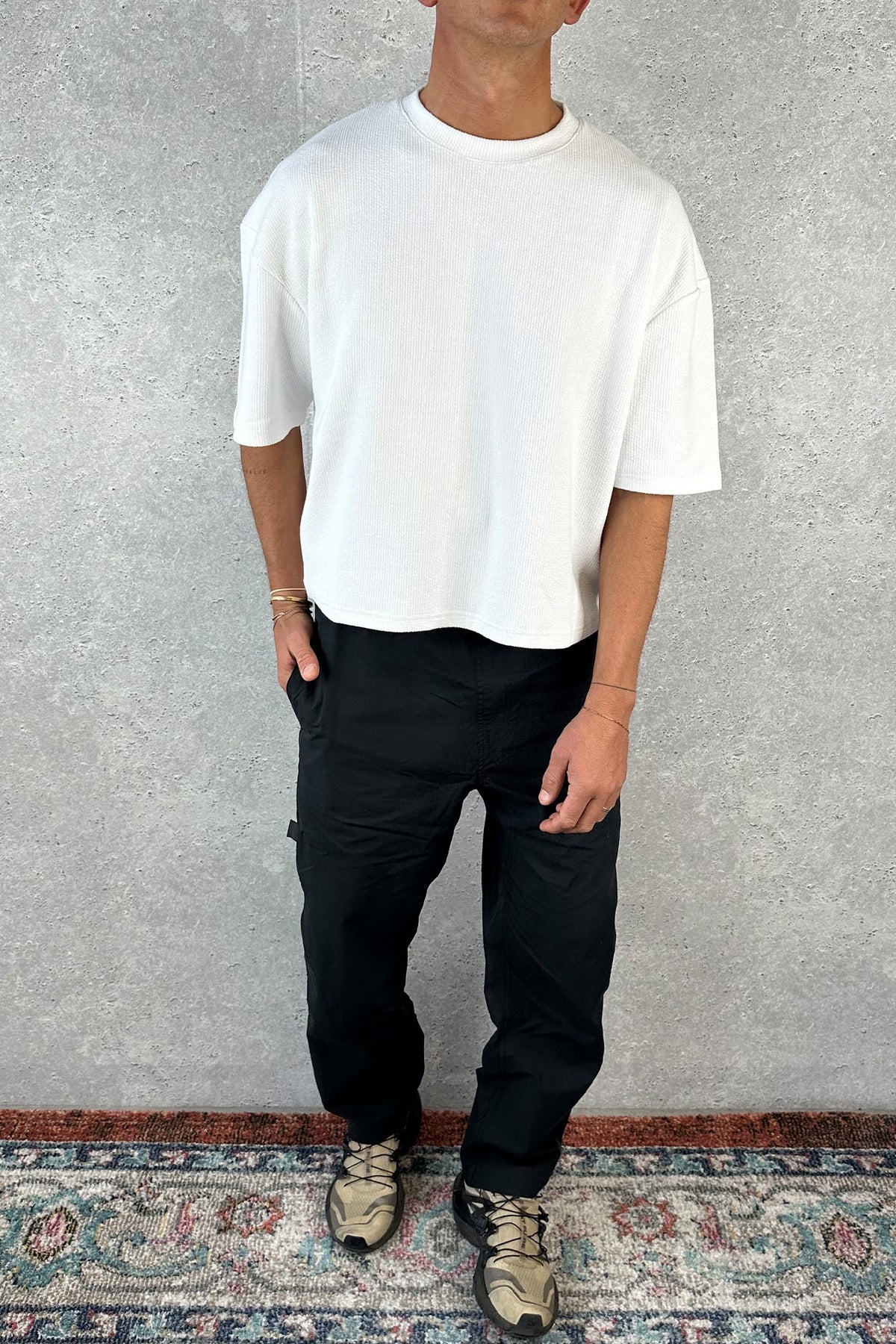 NTH Crop Box Tee Ribbed White