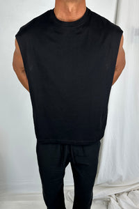 Elijah Soft Cotton Tank Black