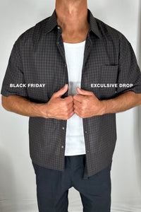 Nathaniel Drop Shirt Check Dark Brown