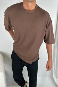 NTH Cord Knit Tee Choc - FINAL SALE