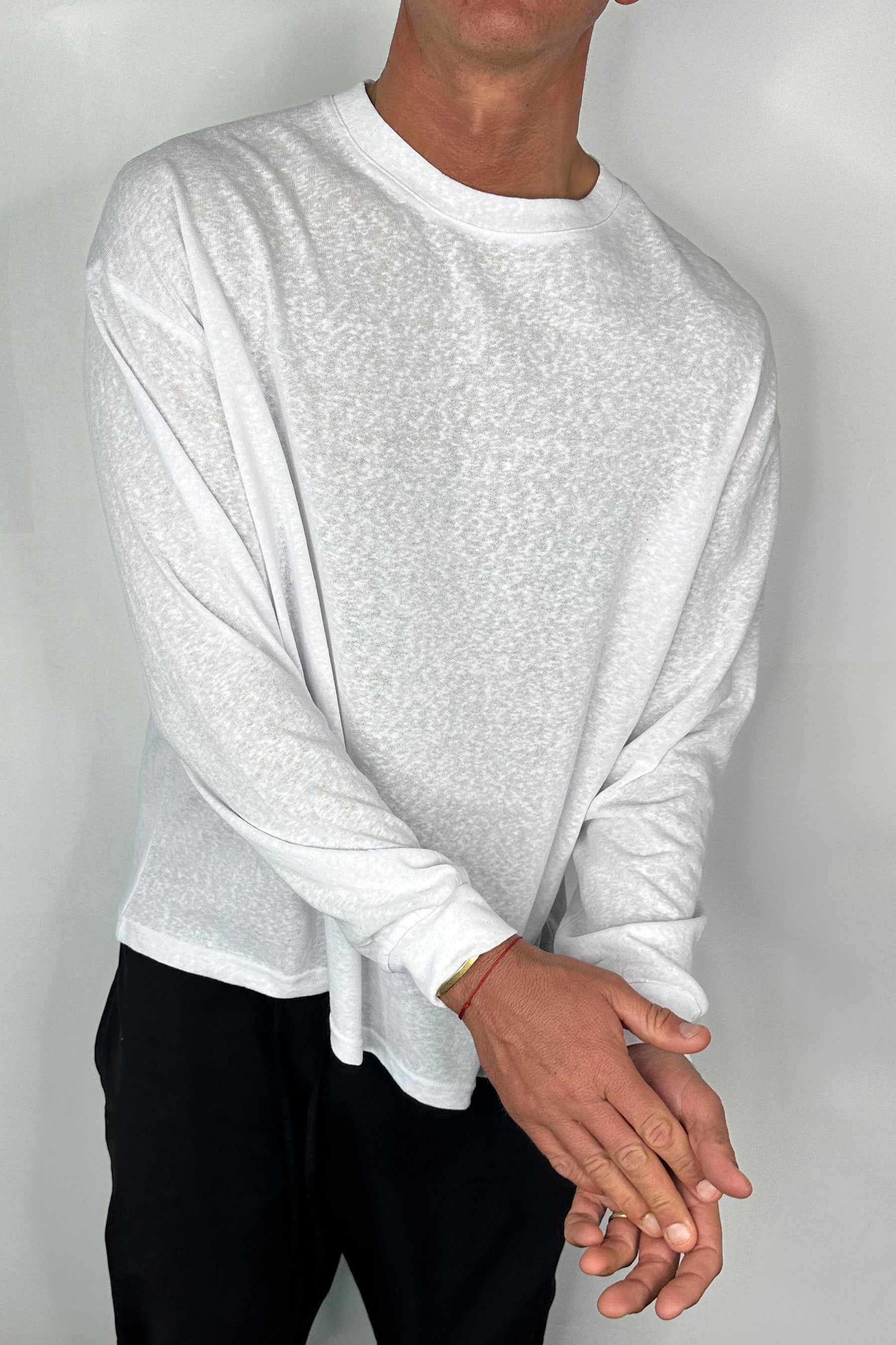 Enzyme Wash Long Sleeve Soft White