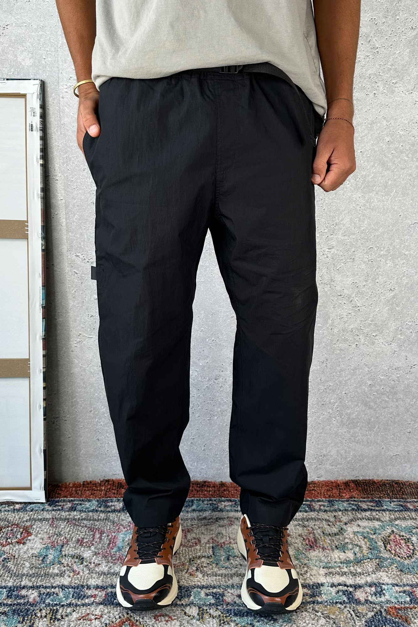 Charlie Baggy Nylon Pant Black
