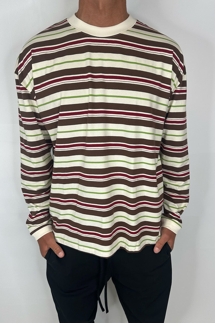 Tim Stripe Long Sleeve Choc