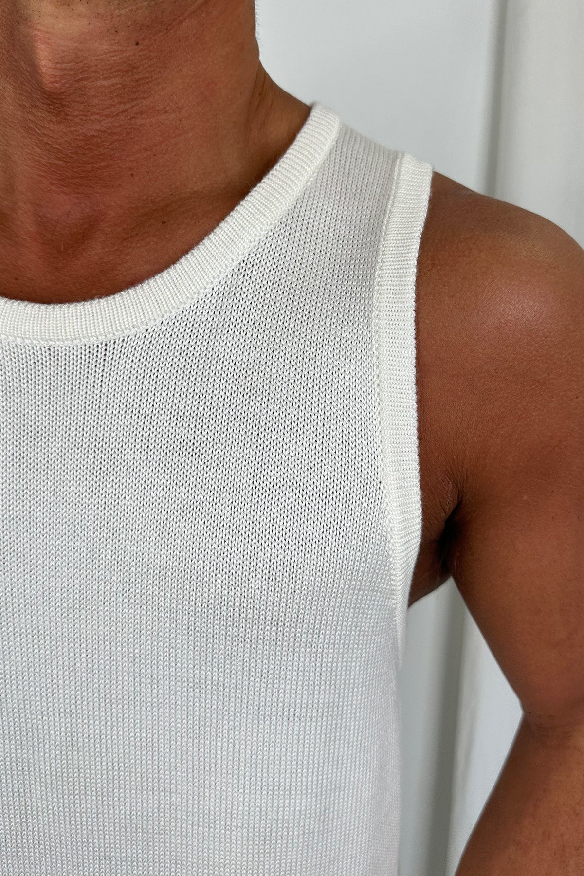 Deran Knitted Tank White