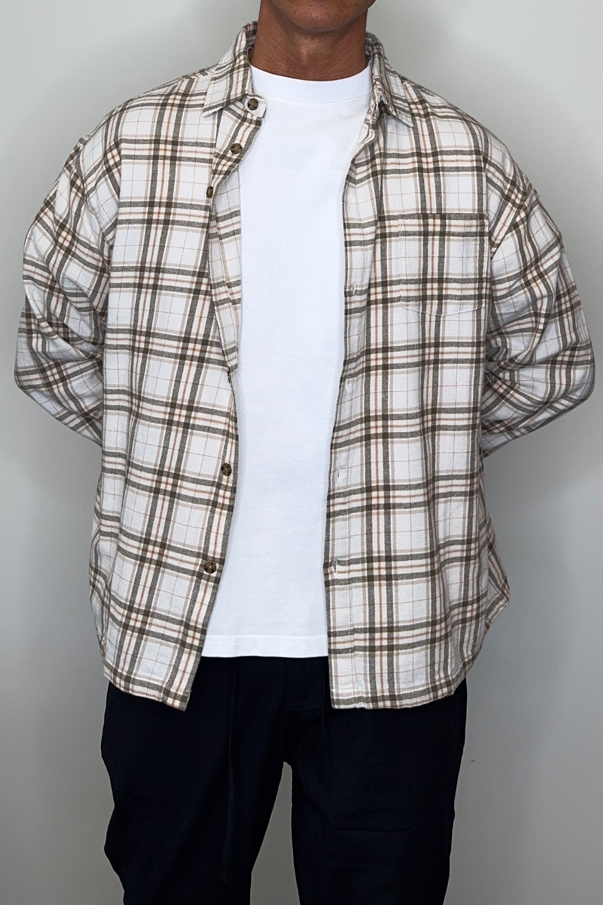 Brooklyn Check Shirt Griege