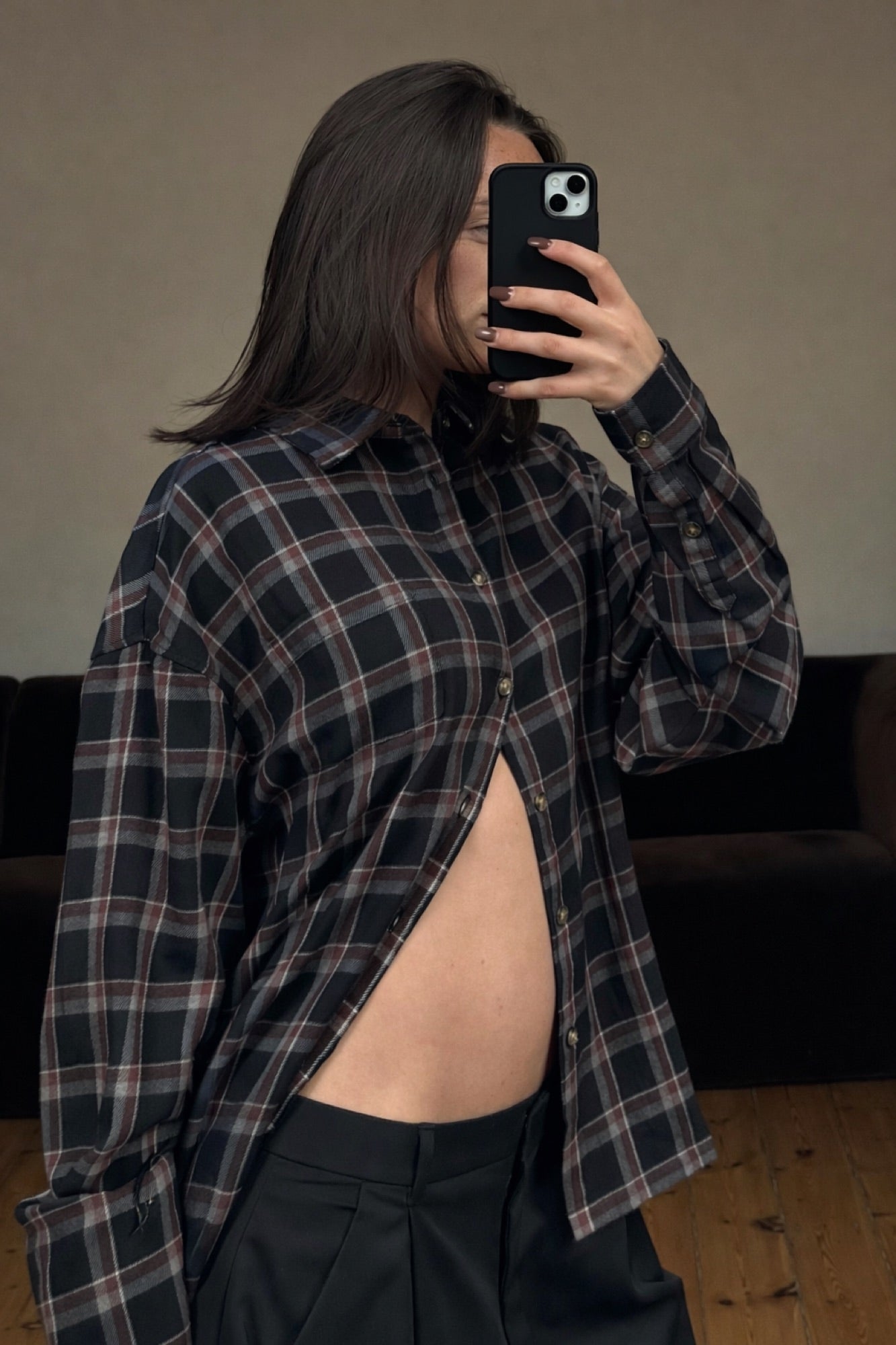 Unisex Brooklyn Check Shirt Black