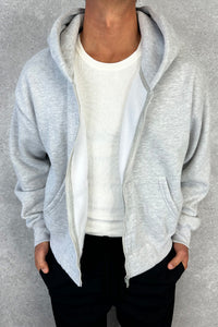 Roman Zip Hoodie Grey