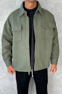 Heavyweight Box Overshirt Khaki