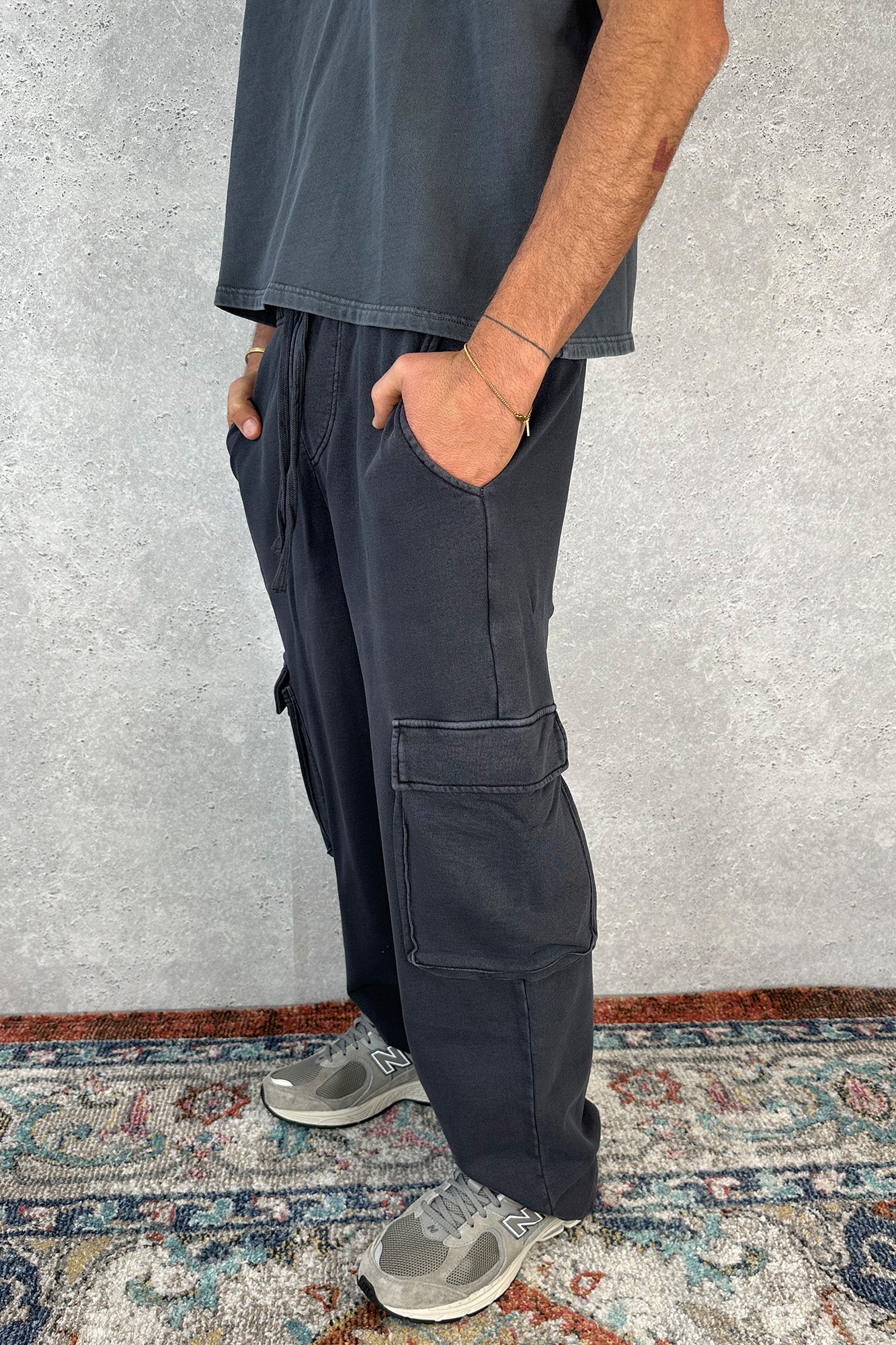 Soft Fleece Cargo Wash Black - FINAL SALE