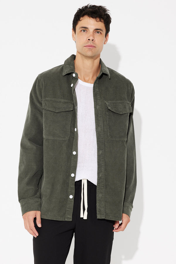 Nelson Overshirt Cord Army - SALE