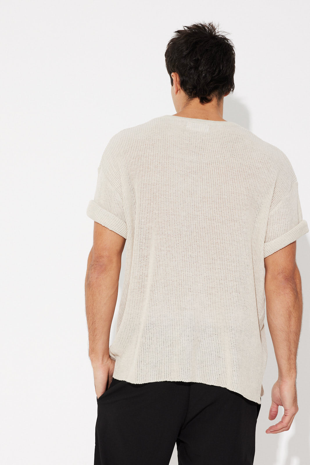 NTH Knitted Crew Tee Oat - FINAL SALE